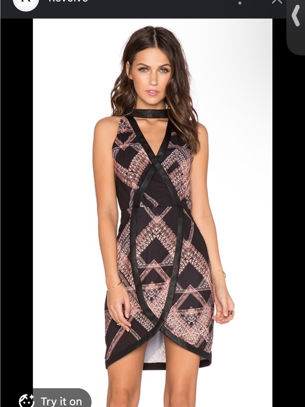 Whitney Eve Halter Choker Geometric Print Dress NWT Small